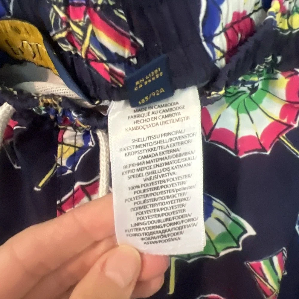 Polo‎ Ralph Lauren Swim Trunks Mens XL Navy Beach Umbrella Mesh Lined Pull On